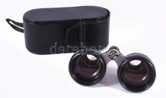 Színházi látcső, szép bőr tokkal, 2,3x40. Jó állapotban