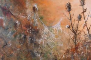 dr. Soós László (1944-2019): Hangulatos táj. Olaj, vászon, kartonon. Jelzett. Dekoratív fakeretben. ...