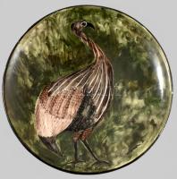 Nagy méretű fajansz tál. Kézzel festett, j.n. kis mázhibával 30 cm