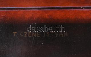 T. Czene István (1966-): Csendélet régiségekkel. Olaj, farost, jelezve balra lent. Dekoratív, kissé ...