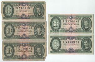 1962. 10Ft (5x) T:F-G kettő szép papír Adamo F6