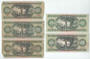 1962. 10Ft (5x) T:F-G kettő szép papír
Adamo F6