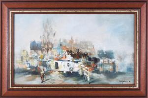 Vojnits Richárd (1942-): Tanya. Olaj, farost, jelzett. Dekoratív fakeretben, 22,5×38 cm