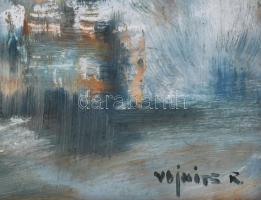 Vojnits Richárd (1942-): Tanya. Olaj, farost, jelzett. Dekoratív fakeretben, 22,5×38 cm