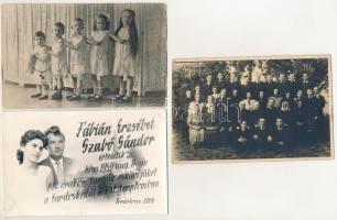 27 db RÉGI fotós képeslap és fotólap, közte néhány modern / 27 pre-1945 photo postcards, with some m...