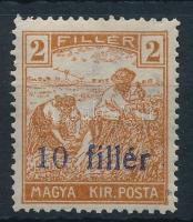 Temesvár I 1919 Arató 10f/2f "MAGYA" tévnyomattal / Mi 1 with plate variety Sign: Bodor