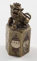 Sárkányos pecsétnyomó, bronz, kínai. 6,5 cm
