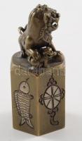 Sárkányos pecsétnyomó, bronz, kínai. 6,5 cm