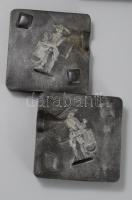 Ólomkatonák és hozzá tartozó öntőformák, gumi és fém és olvasztó kanál . 7 db öntőforma és 20 db kat...