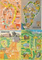 15 db MODERN térképes motívum képeslap / 15 modern map motive postcards