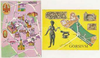 15 db MODERN térképes motívum képeslap / 15 modern map motive postcards