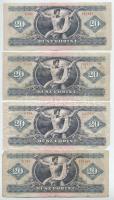 1975. 20Ft (4x) T:F, VG egyik szép papír, egyiken kézírás
Adamo F16