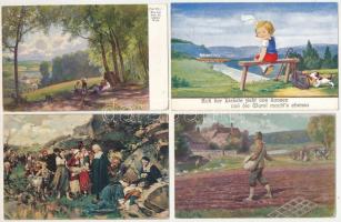 21 db RÉGI osztrák város, üdvözlő képeslap / 21 pre-1945 Austrian town and greeting postcards