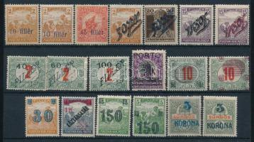 Temesvár I-III 1919 19 db bélyeg, Bodor vizsgálójellel