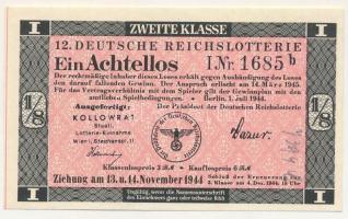 Német Harmadik Birodalom 1944. "12. Deutsche Reichslotterie (12. Német Birodalmi Sorsjáték)&quo...