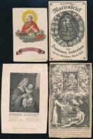 cca XIX. század, 4 db szentkép, vallási témájú metszet, 10x6,5 cm és 14x9 cm között