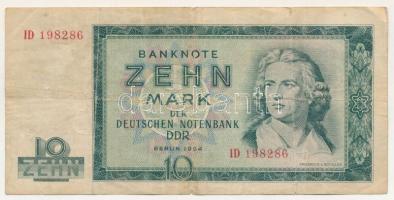 Német Demokratikus Köztársaság 1964. 10M "ID 198286" T:VG German Democratic Republic 1964. 10 Mark "ID 198286" C:VG Krause P#23