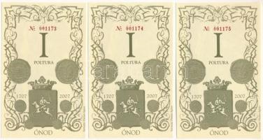 2007. Ónod I Poltura (3db) sorszámkövetők "001173 - 001175" T:AU
