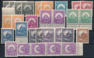 1926-1928 Pengő-fillér 29 db bélyeg, csak egy falcos (4f törés) / 29 stamps, one of them hinged (fold)