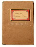 1946 Rákóczi raj. Turul örs. Beleska, 1946. júl. 11-24. Budapesti 5. sz. K.E.G. (Katolikus Egyetemi Gimnázium) cserkészcsapat Turul örs, Rákóczi rajának tábor-naplója. Szép kézírással, rengeteg rajzzal, 30 sztl. lev.