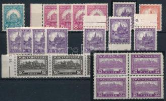 1926-1928 Pengő-fillér 21 db bélyeg (32f törés) / 21 stamps (fold)