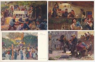 6 db RÉGI művész képeslap: B.K.W.I. / 6 pre-1945 art postcards