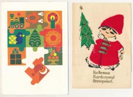 8 db MODERN Mikulás motívum képeslap / 8 modern Saint Nicholas motive postcards