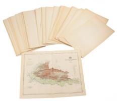 ca 1900 A Magyar Királyság vármegyéi. Majdnem teljes sorozat. (Hiány: Abauj-Torna, Fejér, Pest, Vas)...