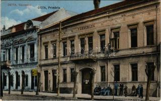 Detta, Ghedu, Deta; Városháza, üzlet. Ballon Sándor és fia kiadása / Primaria / town hall, shop (EK)