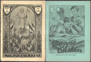 1952 A Magyar Cserkész emigráns kiadású folyóirat 4 db száma (III. évf. 4., 5., 6., 8. sz.), kiadói papírkötés, változó állapotban, szétvált fűzéssel