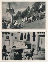 2 db RÉGI képeslap: székely szoba, Csíksomlyó, búcsú részlet / 2 pre-1945 postcards: Szekler room interior, pilgrimage in Sumuleu Ciuc