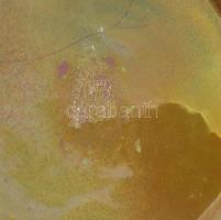 Zsolnay eozin mázas névjegykártyatartó, vizet merítő nő alakjával. Jelzett, kezénél repedéssel, aljá...