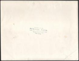 1949 A Budafoki Munkás Testedző Egyesület NB II labdarúgó csapata 1948/49, tablófotó, a hátoldalon p...