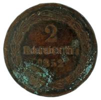 Olasz Államok / Pápai Államok 1852R 2B Cu T:VF patina, ph. Italian States / Papal States 1852R 2 Baiocchi Cu C:VF patina, edge error