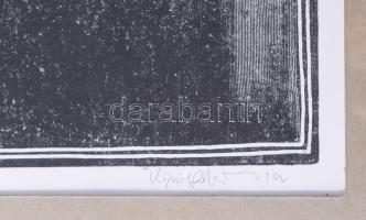 König (Kőnig) Róbert (1951-2014): Hebridák. Linómetszet, papír, jelzett, művészpéldány EA. III./V. s...