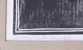 König (Kőnig) Róbert (1951-2014): Hebridák. Linómetszet, papír, jelzett, művészpéldány EA. III./V. s...