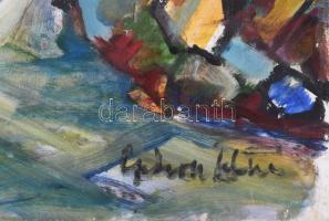 Olvashatatlan jelzéssel: Erdőrészlet. Olaj, vászon. 57x47 cm