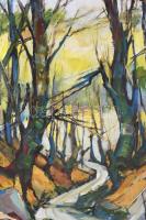 Olvashatatlan jelzéssel: Erdőrészlet. Olaj, vászon. 57x47 cm