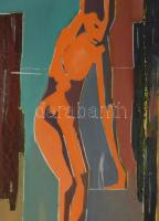 Bubelényi András (-): Alfa. Olaj, farost. Jelzett a hátoldalán. Apró felületi kopással. Fakeretben. ...