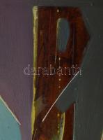 Bubelényi András (-): Alfa. Olaj, farost. Jelzett a hátoldalán. Apró felületi kopással. Fakeretben. ...