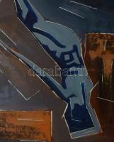 Bubelényi András (-): Gamma. Olaj, farost. Jelzett a hátoldalán. Fakeretben. 50x110 cm. KIZÁRÓLAG SZ...