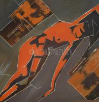 Bubelényi András (-): Béta. Olaj, farost. Jelzett a hátoldalán. Fakeretben. 50x110 cm. KIZÁRÓLAG SZE...