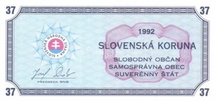 Szlovákia 1992 SNS 37 Korona (3x) T:I