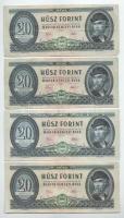 1975. 20Ft (4x) T:F-VG kettő szép papír Adamo F16