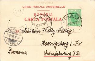 1898 Sinaia, Salutari din Romania. Castelul Peles la Sinaia / castle. Editura Librariei Storck &...