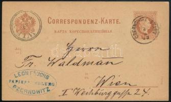 1883 2kr díjjegyes levelezőlap / PS-card "CZERNOWITZ STADT" - Wien