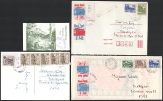 1992 Sikaszó Panzió Hargita 3Lei bélyegfüzet + 3 db küldemény Sikaszó Panzió és román bélyegekkel Budapestre