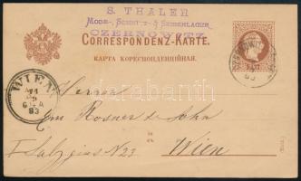 1883 2kr díjjegyes levelezőlap / PS-card "CZERNOWITZ STADT" - Wien