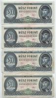1975. 20Ft (4x) T:F-VG kettő szép papír Adamo F16