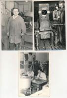 5 db MODERN fotólap: szocialista üzem, dolgozók, belső / 5 modern photos: Socialist factory, workers, interiors